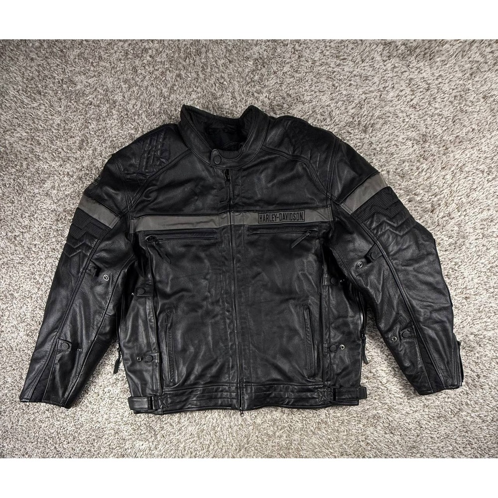 Harley-Davidson Men's Evolution Leather Motorcycle Jacket 98068-14VM Size 3XL
